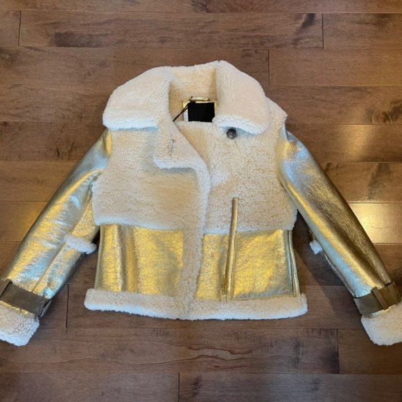 All Saints Jackets & Blazers - All Saints Farley Metallic Sheatling Jacket